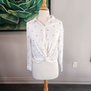 Abercrombie cropped twist button up